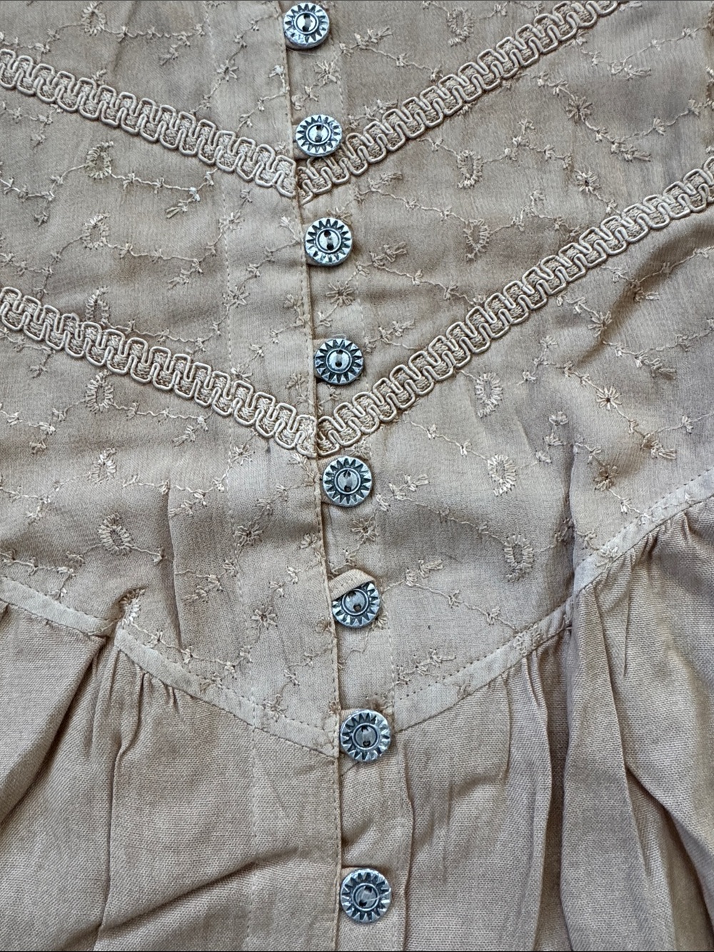 Roaman’s Light Beige Button-Front Tunic - Picture 3 of 10